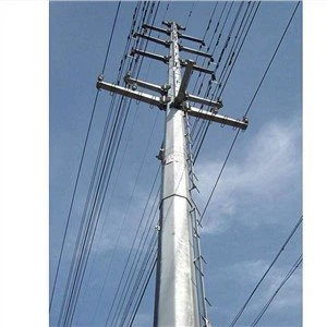 Poste de acero de torre de comunicación galvanizada