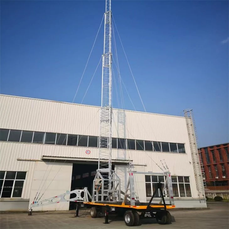 Torre de celdas solares de emergencia sobre ruedas